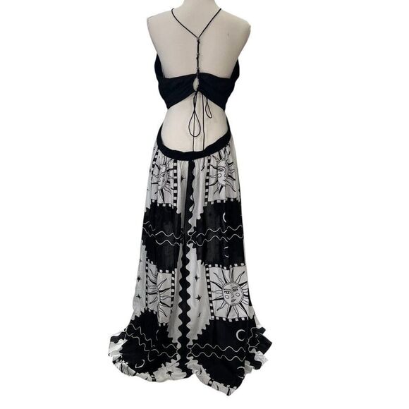 Anthropologie NWT Tigre Indigo Halter Sun Moon Celestial Maxi Dress Size Large P - Picture 5 of 15